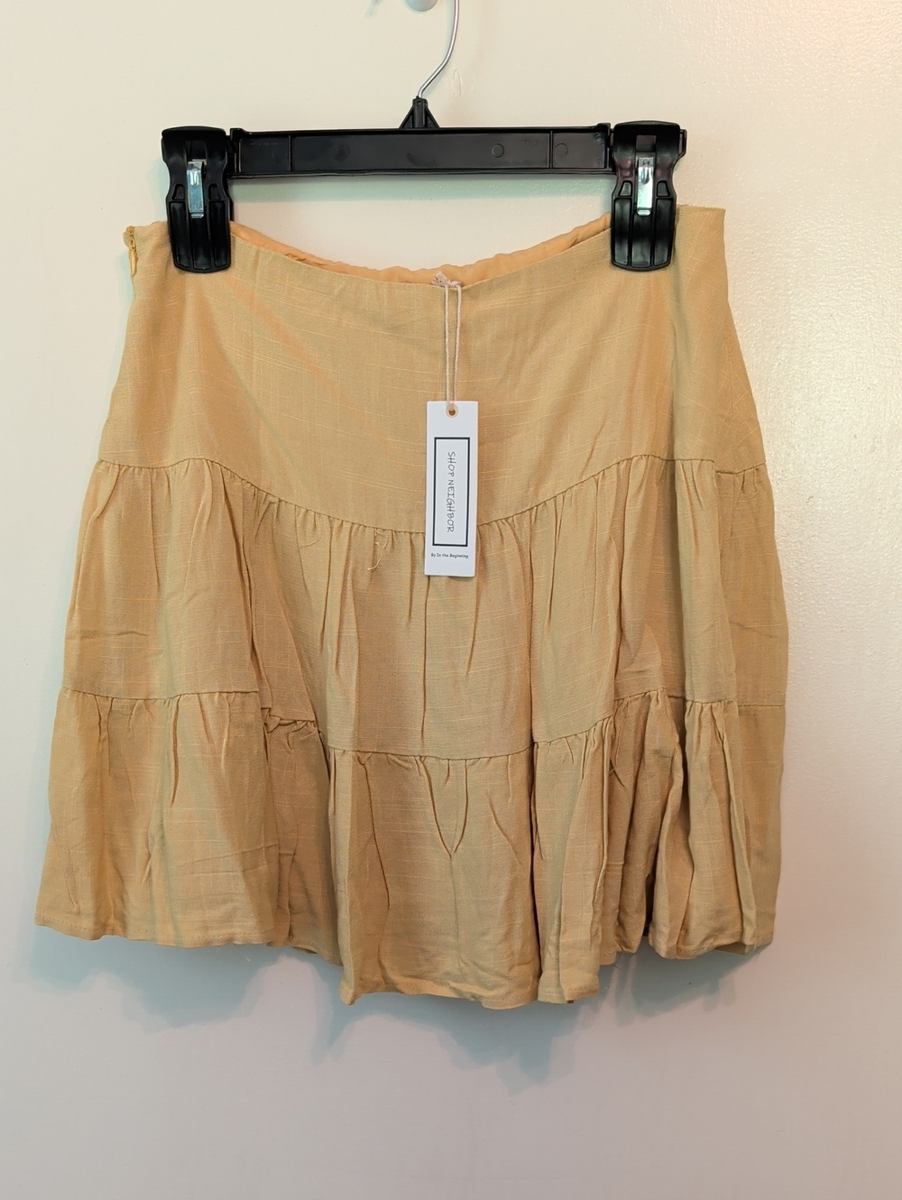 Shop Neighbor Rayon Yellow Tiered Lined Womens Skirt Boutique New Medium